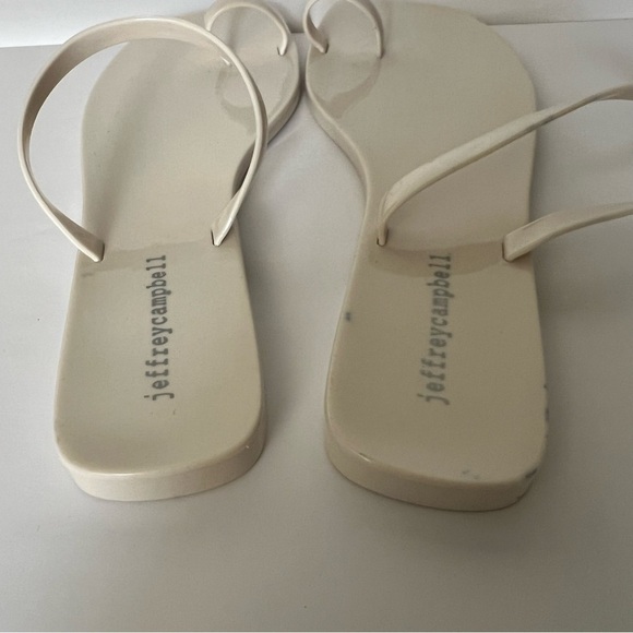 Jeffrey Campbell Darby Jelly Sandal Slide - ivory toe ring size 9 - Picture 11 of 11